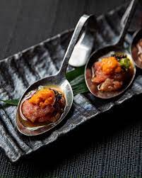 O-Ku Sushi signature dishes Otoro Spoons, Lobster Temaki, O-Ku Signature Nigiri, Wagyu Tataki